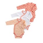 Bodies b�b� lot de 3 - esmee rose / blanc