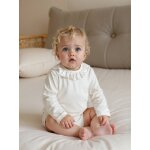 Body b�b� col en broderie anglaise manches longues �cru