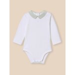Body b�b� col � carreaux - coton biologique rayure amande