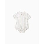 Body - chemise en coton � rayures ethniques b&s blanc