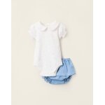 Body - chemisier avec motif + jupe - culotte bleu clair