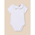 Body col brod� b�b� - coton biologique blanc casse