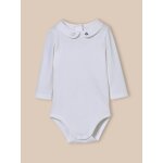 Body col brod� b�b� - coton biologique blanc doux
