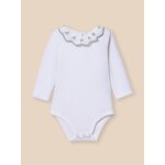 Body col en broderie anglaise - coton biologique blanc casse