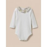 Body col en tissu liberty b�b� - coton biologique blanc doux