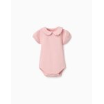 Body en coton avec col claudine rose clair