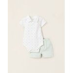 Body avec motif + jupe - culotte en piqu blanc
