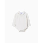 Body - polo � manches longues � rayures blanc