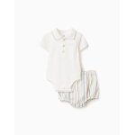 Body polo + short � rayures b&s blanc