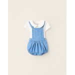 Body + salopette en jean bleu clair