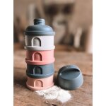Bo�te doseuse de lait 4 compartiments mineral grey / pink
