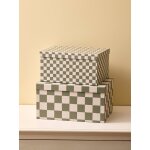 Bo�te gigogne damier par lot de 2 vert