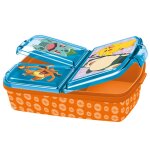 Bo�te � go�ter pok�mon - pvc 4 compartiments, couvercle � charni�re orange