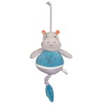 Bo�te � musique bebe bamboo - hippopotame - 26 cm gris