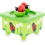Boite � musique coccinelle feuille vert