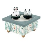 Boite � musique fille & pandas gris