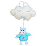 Bo�te � musique rainbow hippopotame - 32 cm bleu