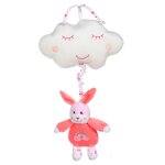 Bo�te � musique rainbow lapin - 32 cm rose