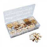 Bo�te de perles en bois naturel beige