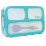 Bote  repas avec fourchette lunch box bento bleu