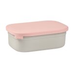 Bo�te � repas en inox et silicone gris velours / rose poudr�e