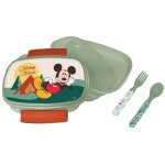 Bo�te repas mickey mouse en pvc avec cuill�re et fourchette 17 x 12 x 7 cm transparent