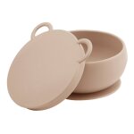 Bol bb avec ventouse et couvercle en silicone nude