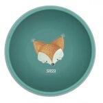 Bol en silicone avec ventouse animaux vert paon