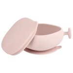 Bol � ventouse et couvercle rose