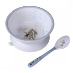 Bol ventouse avec cuill�re ernest et c�lestine gris