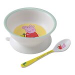 Bol ventouse avec cuillre peppa pig blanc
