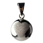 Bola de grossesse collier coeur paillet argent coeur paillet