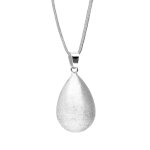 Bola de grossesse collier goutte effet brossé argent Bola de grossesse collier goutte effet brossé argent
