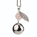 Bola de grossesse collier perle et feuille argent