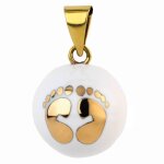 Bola de grossesse collier avec pieds dor�s blanc avec pieds dor�s