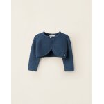 Bolro en tricot avec bouton bleu fonc