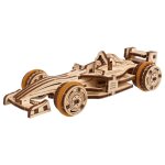 Bolide compact maquette en bois � construire, puzzle 3d voiture de course pour enfants brown