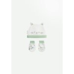 Bonnet bb et moufles anti - griffures chatmallow ecru