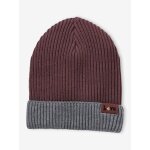 Bonnet bicolore fille en maille ctele rose