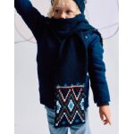 Bonnet + Écharpe en maille avec jacquard bleu foncé Bonnet + Écharpe en maille avec jacquard bleu foncé