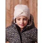 Bonnet fille en maille ctele avec noeud fantaisie beige chin