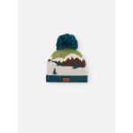 Bonnet imprim� montagne avec pompon vert