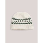 Bonnet jacquard en laine ecru