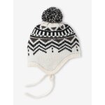 Bonnet en maille jacquard garon beige
