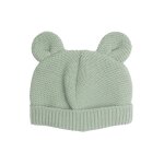 Bonnet en maille avec des petites oreilles vert olive