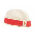 Bonnet de naissance en coton bio fraise