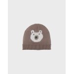 Bonnet en tricot avec motif ours beige Bonnet en tricot avec motif ours beige