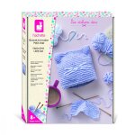 Bonnet � tricoter petit chat multicolore