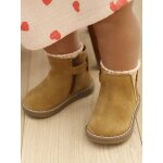 Boots bb fille cuir zippes camel