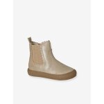 Boots b�b� fille cuir zipp�es jaune d'or